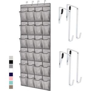 Over the Door <b>Shoe</b> Organizer 24 Large Breathable Mesh Pockets Hanging Storage <b>Holder</b> Space Saving Closet Rack Holds up to 40 Lbs - Product Image 2