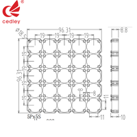 Cedley 5P5S Hitam ABS+PC Tahan Air Vertikal Dapat Disesuaikan Bracket Spacer Tempat Baterai 26650 untuk Paket Baterai