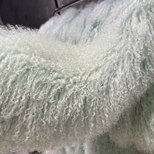 Veste courte en fourrure de mouton de Mongolie véritable, multicolores, bouclée et duveteuse pour femmes - Product Image 4