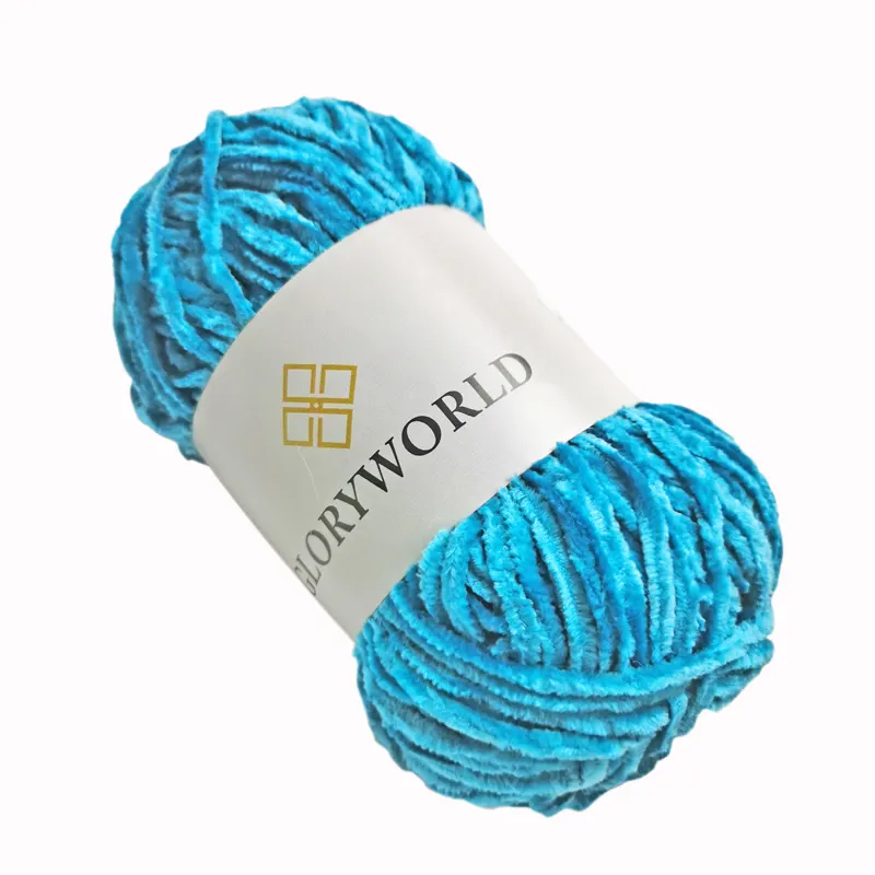 Hot sale soft polyester 1 ply filament chunky chenille yarn for scarf chunky velvet yarn