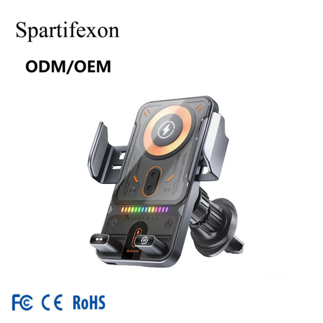 15W Type-C Auto-Sensing Wireless Car Charger Fast Auto-Clamp Air Vent Phone Holder ABS Material for iPhone 16 Pro Max for Phone