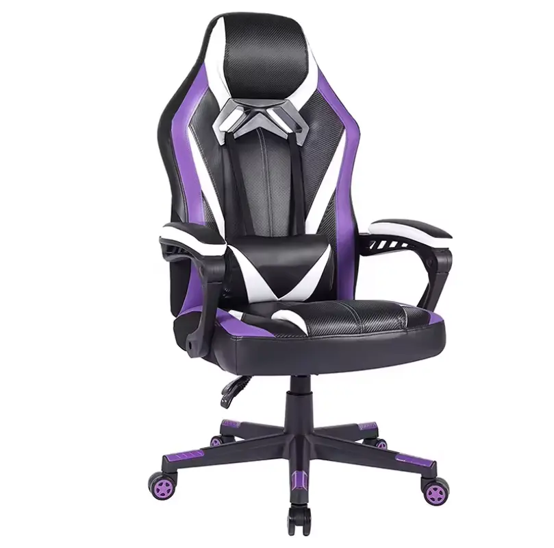 Muestras gratis 2024 Juego con logotipo personalizado Silla de oficina giratoria para computadora Silla de carreras reclinable de cuero