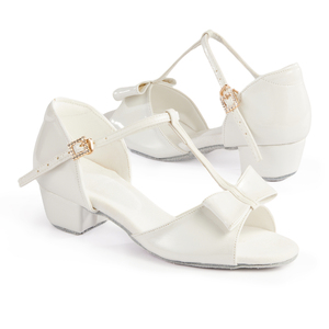 <span class=keywords><strong>Chaussures</strong></span> <span class=keywords><strong>de</strong></span> <span class=keywords><strong>Danse</strong></span> Latine Salsa en Cuir PU Blanc pour Filles et Femmes avec Talons Bas <span class=keywords><strong>de</strong></span> <span class=keywords><strong>3</strong></span>,5 <span class=keywords><strong>cm</strong></span> et Semelle en Cuir Velours - Product Image 2