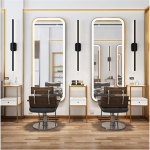 Estación de <span class=keywords><strong>Espejo</strong></span> de Salón de Lujo en Acero Inoxidable <span class=keywords><strong>con</strong></span> Juego de Silla de Estilismo, <span class=keywords><strong>Espejo</strong></span> de Cosmetología de Cuerpo Completo <span class=keywords><strong>con</strong></span> <span class=keywords><strong>Luz</strong></span> <span class=keywords><strong>para</strong></span> Peluquería - Product Image 6