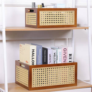 Boîte de rangement moderne multifonctionnelle empilable en bois massif écologique de grande taille sur mesure avec poignées pour chaussures - Product Image 5