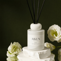 Diffuseur de parfum en céramique AIKUN avec logo personnalisé, 150 ml, avec flacon de parfum blanc pour la maison, l'hôtel, la salle de bain, coffret cadeau aromatique OEM