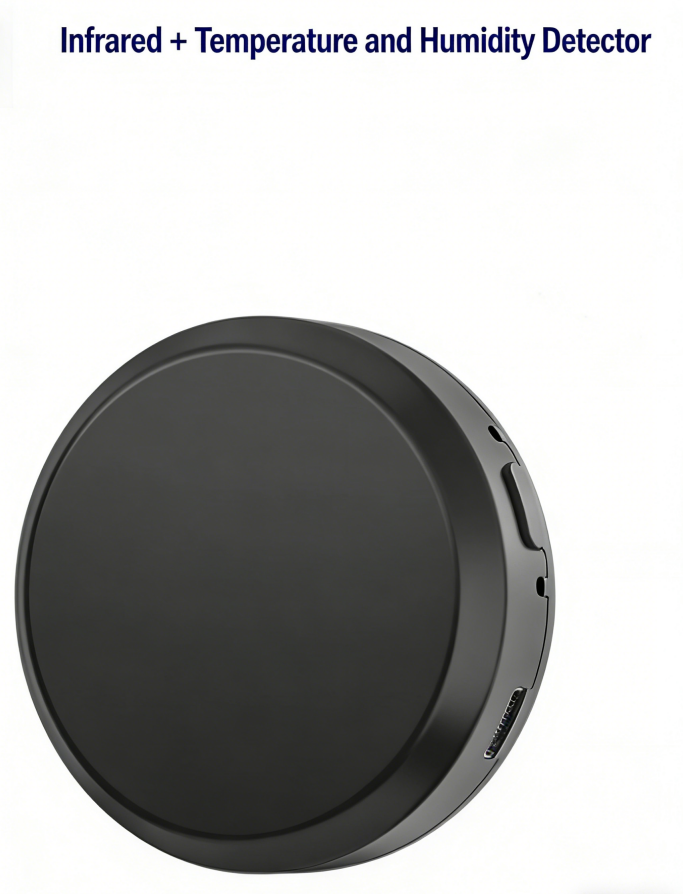 Détecteur de température et d'humidité infrarouge WiFi noir