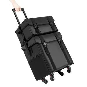 Rolling Makeup Case 2 · イン · 1 Nylon Makeup Case SoftとWheels Travel Professional Rolling Trolley Case