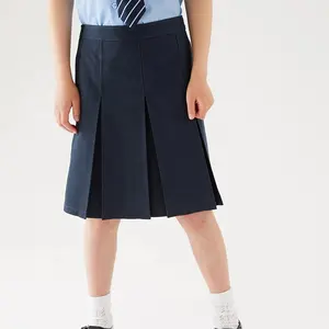 Girls Easy Dressing Pull On School Skirt Pleated School Skirts