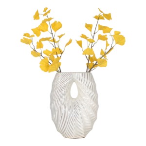 Vaso in ceramica con design a spirale testurizzato per soggiorno, decorazione per la casa, accessorio da tavolo - Product Image 3