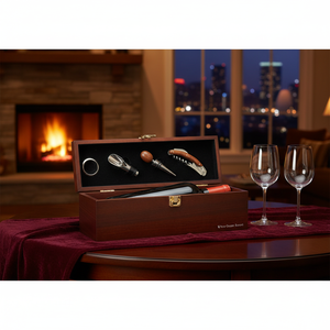 Wooden Costieres <b>Beverage</b> <b>Serving</b> <b>Set</b> in a Stylish Wooden Box - Product Image 3