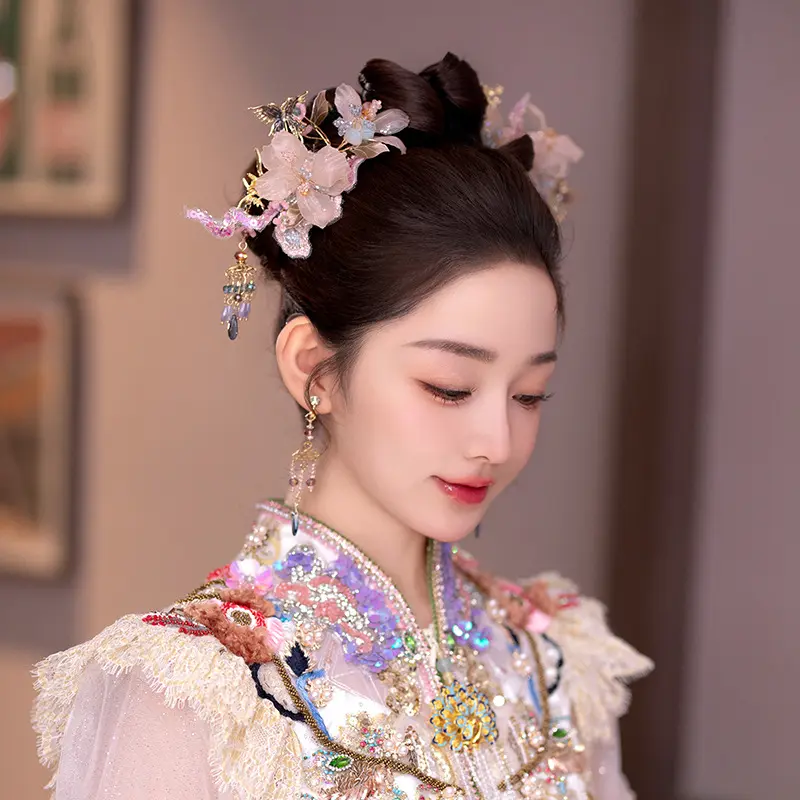 Hy Oude Bruids Handgemaakte Nieuwe Chinese Leeftijd Reductie Licht Xiuhe Hoofdtooi Stap Schudden Ochtendjurk Cheongsam Haaraccessoires