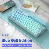 Nouveau clavier de jeu mécanique ergonomique en plastique AULA F3061 7-RGB filaire + sans fil 2.4G 61 touches TKL avec touches PBT double-shot