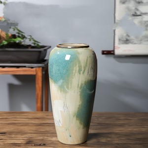 แจกันดอกไม้สไตล์นอร์ดิกคลาสสิกสำหรับห้องนั่งเล่น, แจกันเซรามิกพอร์ซเลนตั้งพื้น, แจกันตกแต่งทำมือสำหรับโต๊ะในโรงแรม - Product Image 3