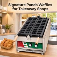Machine à gaufres en forme d'ours, moule à gâteau panda, machine commerciale en acier inoxydable, 20 emplacements, électrique 220V pour boulangerie, restaurant
