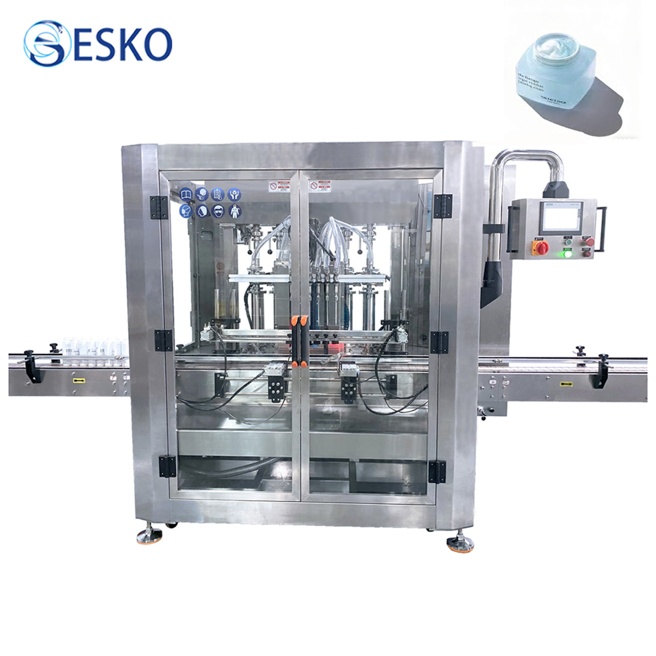 ESKO Customized Production Line Hair Mask Jar Filling Machine Liquid Viscous Cream Shampoo Detergent Face Cream