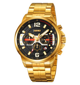 Skmei 9332黒と金の腕時計男性腕時計日と日付クォーツ腕時計 - Product Image 2