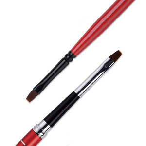 Pinceau à ongles en Kolinsky ou en nylon avec manche rouge, design classique, tailles personnalisées pour la peinture au gel et les ongles en acrylique - Product Image 1
