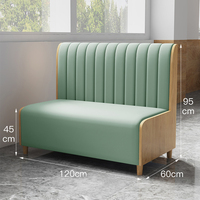 Ensemble de banquettes de restaurant en cuir de luxe, bancs rembourrés en bois, fournisseur de mobilier commercial pour cafés