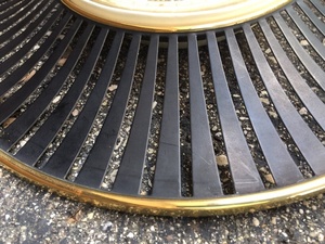 Westclox Metal Wall <b>Clock</b> Round Analog Mechanical Mid Century Modern Design Black Gold Frame <b>Roman</b> Numerals - Product Image 2