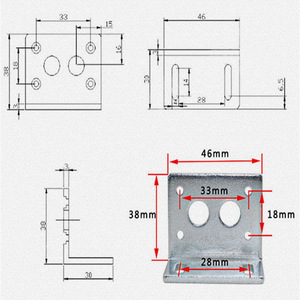 Support d'angle droit en acier inoxydable épaissi Meigaolian Motor 4632 pour micro-moteur et boîte de vitesses - Product Image 2