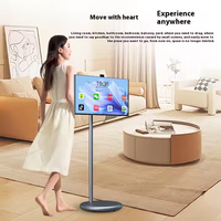Nouvel écran personnel commercial HD de 32 pouces, grand écran tactile blanc, roues, garantie d'un an, ascenseur, structure entièrement métallique