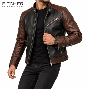 Wholesale <b>Leather</b> <b>Jackets</b> <b>for</b> <b>Men</b> <b>Mens</b> <b>Leather</b> Bomber <b>Jacket</b> Custom Logo Low MOQ US Sizes S-XXL USA Factory - Product Image 2