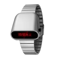 2025 Punk Style montre à Quartz numérique affichage LED lumineux résistant à l'eau profondeur 18mm épaisseur du boîtier 17.3mm bande alarme Antique
