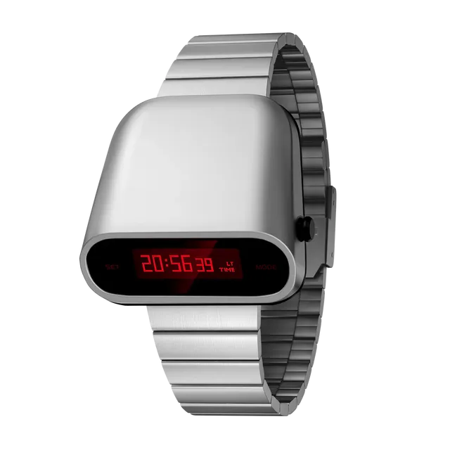 2025 Punk Style Digital Quartz Watch Luminous LED Display Water Resistant Depth 18mm Case Thickness 17.3mm Band Antique Alarm