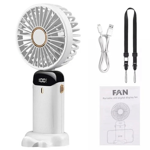 Mini ventilateur portable rechargeable par USB, pliable, ventilateur de bureau, affichage numérique, diffuseur d'arômes pour les voyages et le bureau - Product Image 5