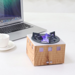 Nhà bếp vuông Bếp gas dầu khuếch tán, máy lọc sương mù không khí máy Spa ngọn lửa lâu đài siêu âm thời gian Thiết lập khuếch tán ánh sáng đầy màu sắc - Product Image 5