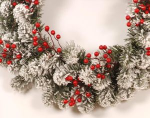 Décorations de Noël artificielles : Branches de houx, fleurs de Noël, ornements - Product Image 2