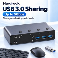 Commutateur KVM Hardrock pour 2.1 ordinateurs, 1 moniteur, 8K 60Hz, hub USB 3.0 5 Gbps avec télécommande IR en stock