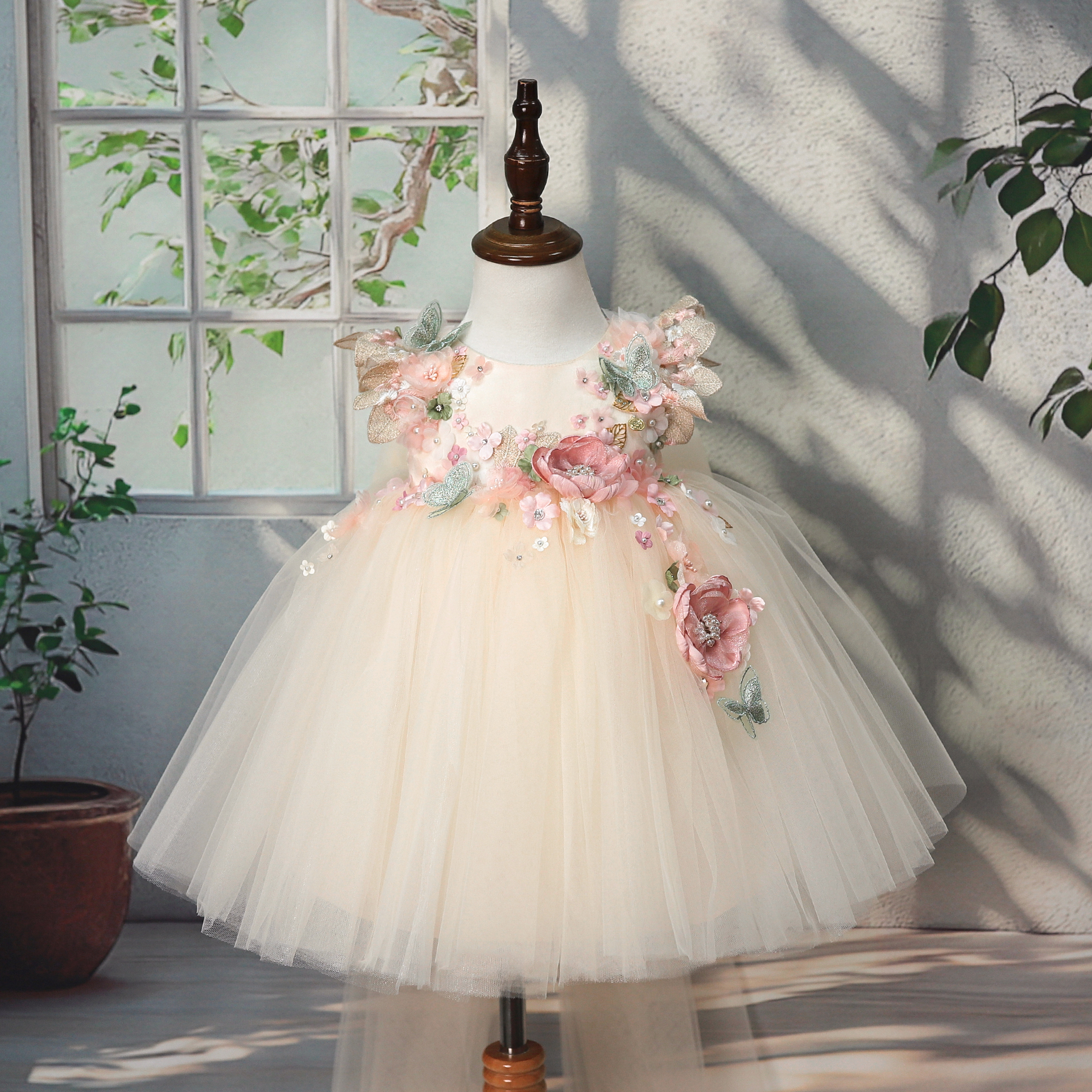 princess polly baby blue dress Birthday Gown Butterfly Dress For Girl Baby Kids Girls Tea Party Butterfly  Tulle Dress Purple – Fox main image 0