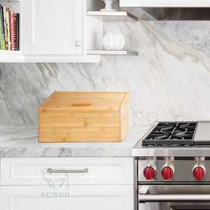 Elegante contenedor de pan de bambú para organización de encimeras - Product Image 4