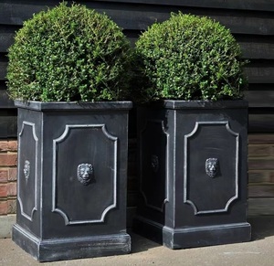 <span class=keywords><strong>Maceta</strong></span> Cuadrada de Fibra de Arcilla con Efecto de Recubrimiento en Polvo de Alta Calidad, Diseño de Cabeza de León, para Uso en Interiores/Exteriores - Product Image 3