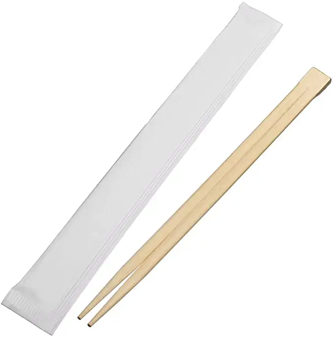 Newell Wholesale Household Natural New Sushi Chopsticks Disposable Bamboo Chopsticks with Paper Wrapped
