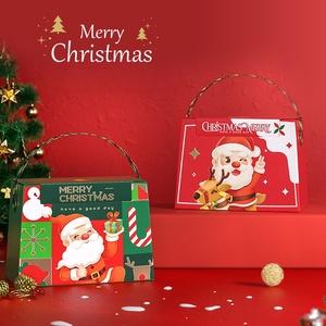 Caja de Papel para Empacar <span class=keywords><strong>Galletas</strong></span>, Portátil, con Diseño Navideño, con Asa, Papel Blanco Premium, Impresión de Alta Definición, Vacía, Venta al por Mayor - Product Image 2