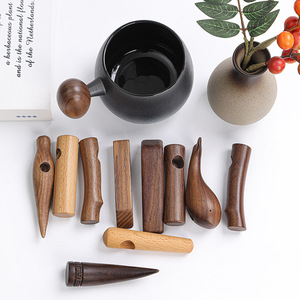 Poignées de théière en bois de noyer noir pour tasses en céramique et verre, pièces de vaisselle écologiques - Product Image 1