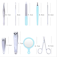 Kit de manucure en forme de apple, soins ongulaires portables de qualité supérieure, pack de 9 pièces, OEM