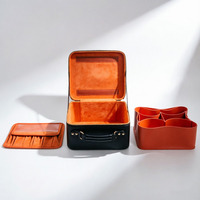 Sac de rangement pour maquillage personnalisé, grande capacité, multifonctionnel, en cuir PU grain litchi, minimaliste, luxueux, texturé