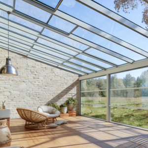 Moderna Villa House giardino esterno balcone Patio parasole parasole in <span class=keywords><strong>alluminio</strong></span> retrattile in <span class=keywords><strong>vetro</strong></span> tenda da sole <span class=keywords><strong>tettoia</strong></span> poligono poligono - Product Image 1