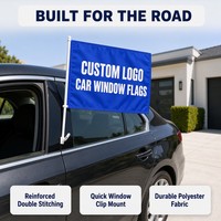 Drapeau de voiture personnalisé avec logo, toutes tailles, mât de drapeau de fenêtre de voiture sur mesure avec pinces, drapeau de voiture avec mât