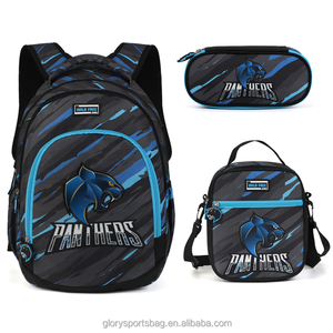 Sac à dos scolaire 3 en 1 de haute qualité personnalisé BSCI, sacs à dos de football pour garçons, sacs à dos scolaires pour enfants avec sac à déjeuner et trousse à crayons - Product Image 3