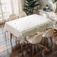 Nappe tissée verte à motifs floraux RNPT, avec support PVC+PU, imperméable, anti-taches, facile à nettoyer, épaisseur 0,5 mm pour