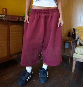 Shorts de jogging amples <span class=keywords><strong>pour</strong></span> hommes, 100% coton, délavés à l'acide, avec logo personnalisé, imprimé vintage vieilli, longueur 3/4, grandes tailles - Product Image 1
