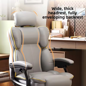 Silla de Oficina Ergonómica de Lujo Estilo Auto de Carreras, Diseño Moderno, Silla Giratoria Reclinable de Cuero de Grado Ejecutivo para Jefes/Ejecutivos - Product Image 5