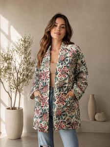 Women's Handmade Cotton Kantha <b>Jacket</b> Quilted Reversible Vintage <b>Patchwork</b> <b>Jacket</b> Colorful Boho Ethnic Style Outerwear Soft - Product Image 1