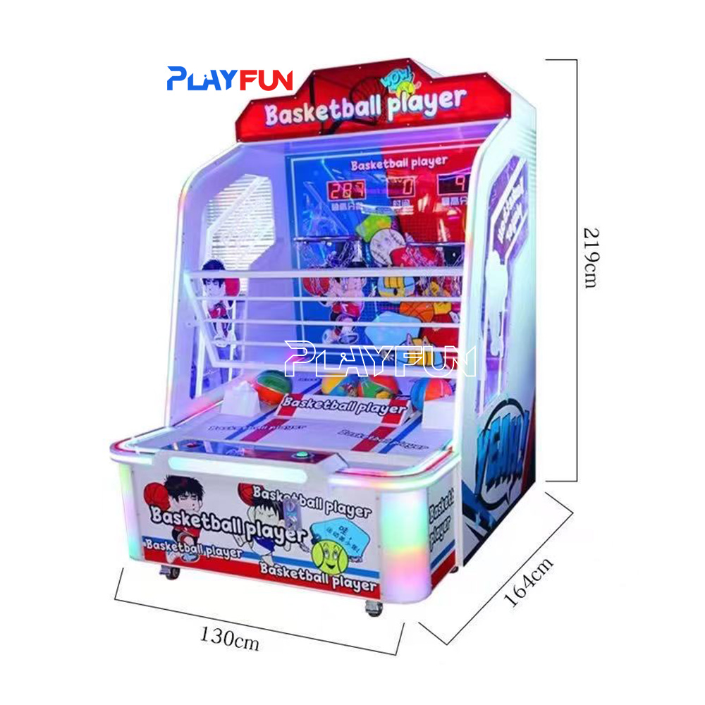Coin Operated Indoor Amusement Center Basketball Player Electronic Arcade Basketball Shooting Game Machine for Kids