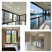 Fenêtre coulissante horizontale moderne pour villa, cadre fin en alliage d'aluminium, verre isolant trempé pour balcon, terrasse, intérieur/extérieur
